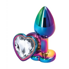 Rear Assets Metal Heart Plug with Jewel - Butt Plug