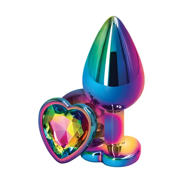 Rear Assets Metal Heart Plug with Jewel - Butt Plug