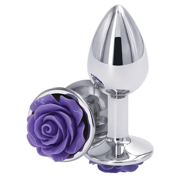 Rear Assets Rose Anal Plug - Purple / Small - Butt Plug