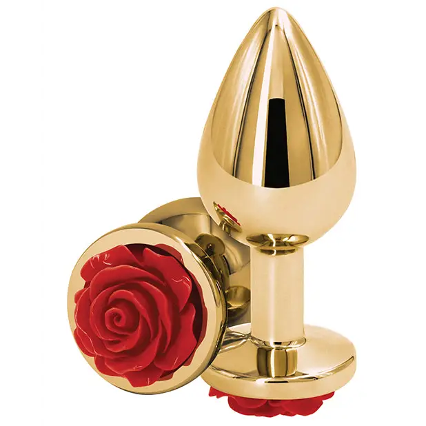 Rear Assets Rose Anal Plug - Red / Medium - Butt Plug