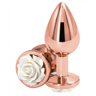 Rear Assets Rose Anal Plug - White / Medium - Butt Plug