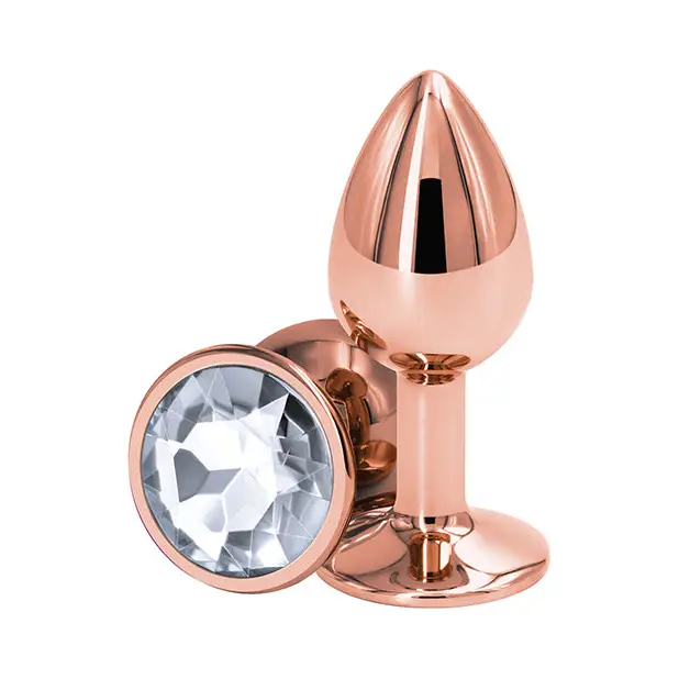 Rear Assets Rose Gold Anal Plug with Jewel - Butt Plug