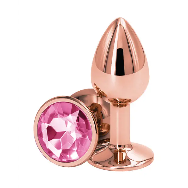 Rear Assets Rose Gold Anal Plug with Jewel - Butt Plug