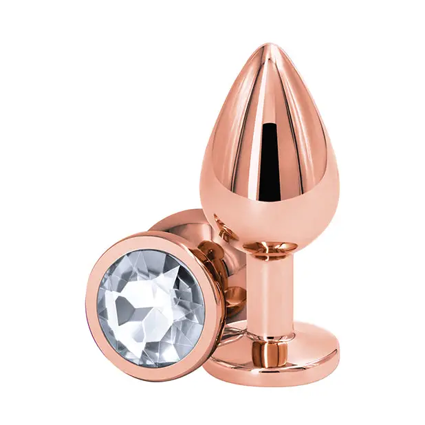 Rear Assets Rose Gold Anal Plug with Jewel - Butt Plug