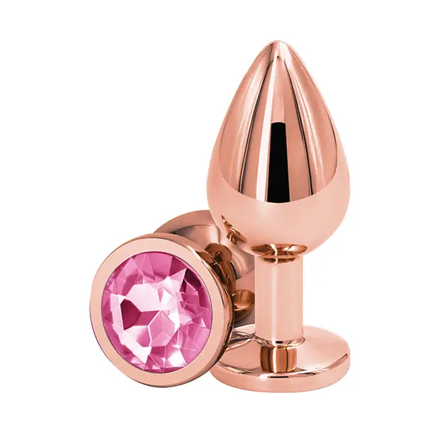 Rear Assets Rose Gold Anal Plug with Jewel - Butt Plug