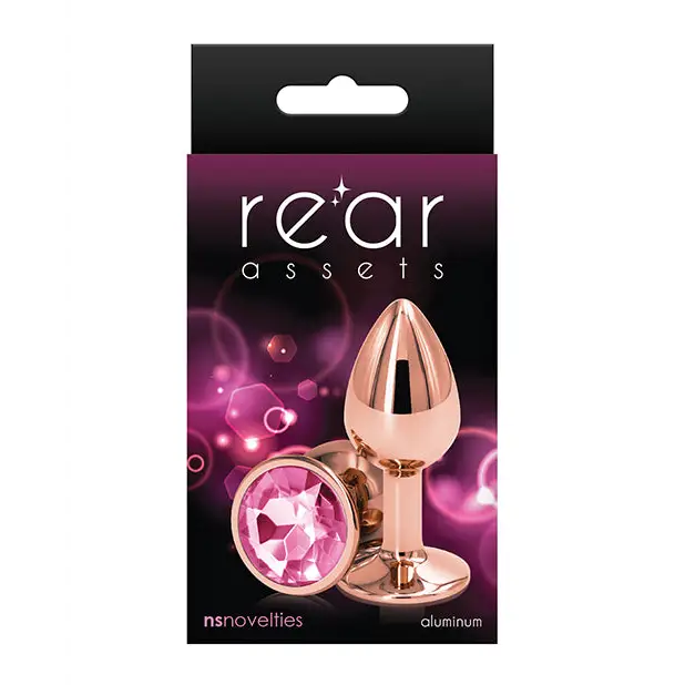 Rear Assets Rose Gold Anal Plug with Jewel - Small / Pink - Butt Plug