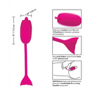 Pink Rechargeable Kegel Teaser paddle with measurements displayed for size reference