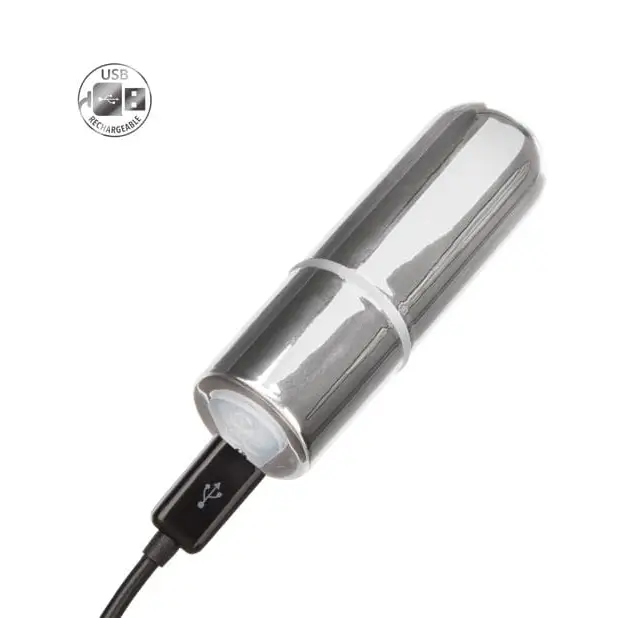 CalExotics Stimulators Rechargeable Mini Bullet - Silver at the Haus of Shag