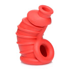 Master Series Cock Cage Red Chamber Silicone Chastity Cage at the Haus of Shag