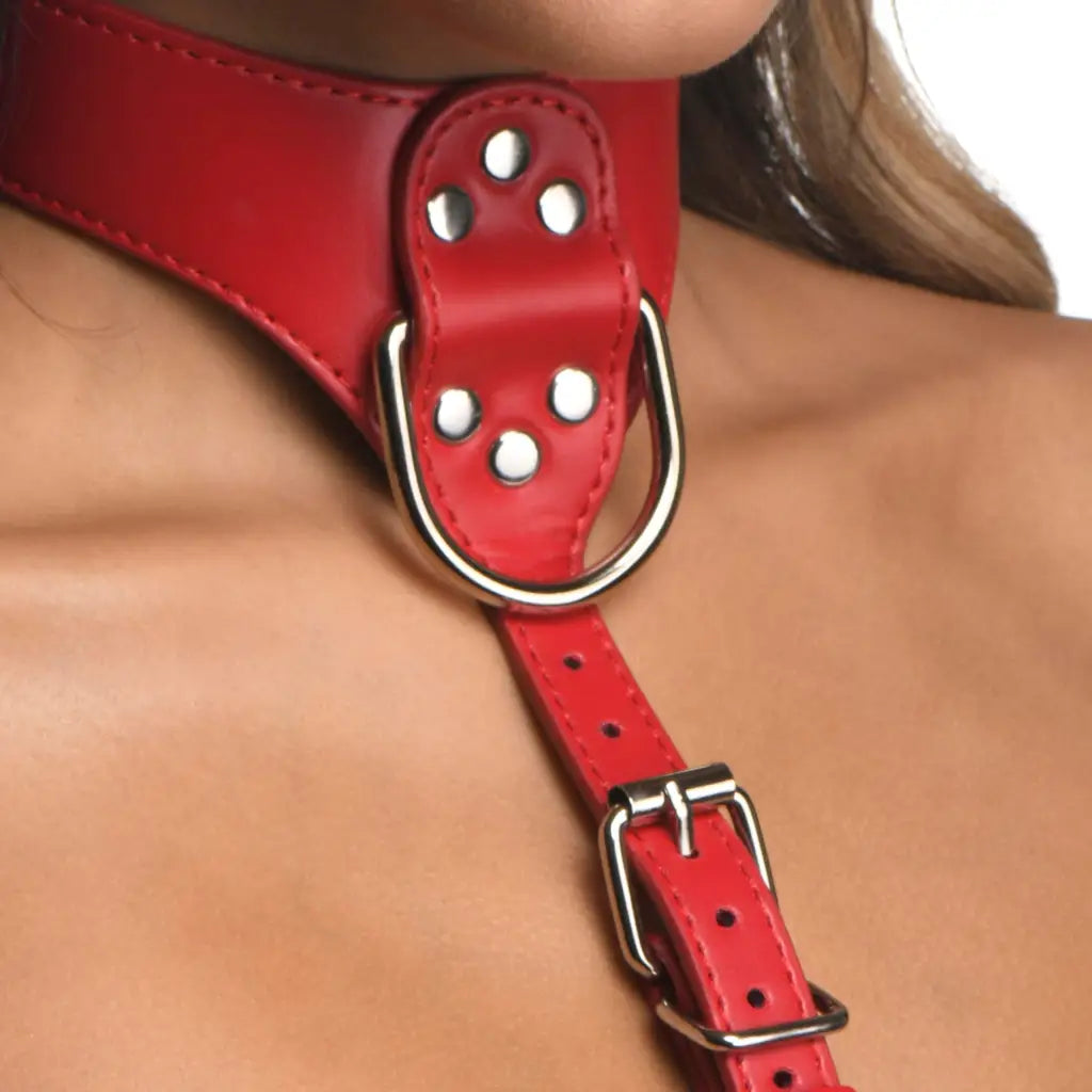 Strict Red Female Chest Harness - Upper Body Harness