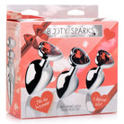 A box of two penguin-shaped Red Heart Gem Anal Plugs with heart designs