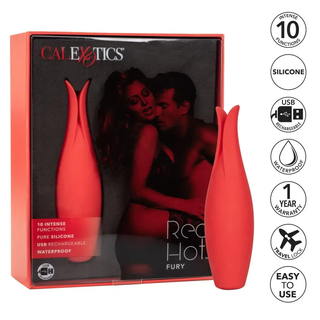 CalExotics Vibrator Red Hot Fury Clitoral Massager at the Haus of Shag