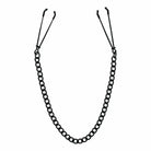 Reign Noir Black Nipple Tweezer Clamps with a stylish black chain necklace and hooks