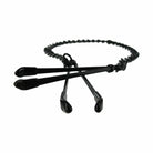 Black zipper-style headphones for Reign Noir Black Nipple Tweezer Clamps with chain cord