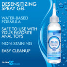 CleanStream Water Based Lubricant Relax Desensitizing Lubricant With Nozzle Tip - Oz. at the Haus of Shag