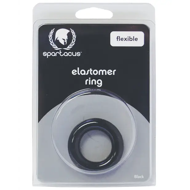 Relaxed Fit Elastomer Cock Ring (Black) - Black - Cock Ring