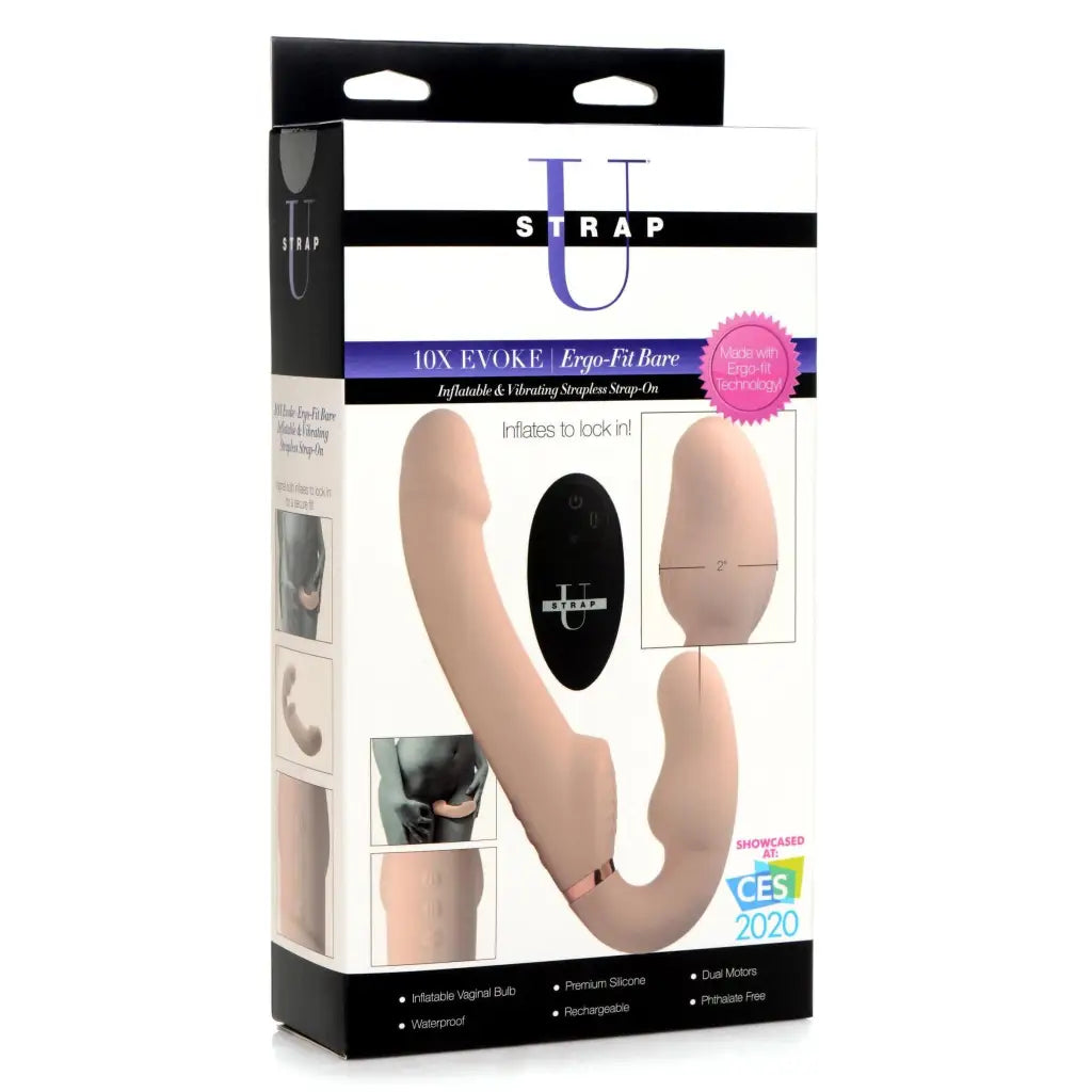 Remote control Ergo Fit strapless strap-on in retail box, dual-ended silicone design