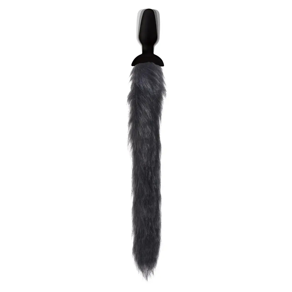 Tailz Tail Plug Gray Remote Control Vibrating Fox Tail Anal Plug at the Haus of Shag