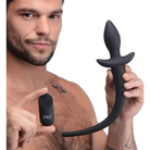 Tailz Tail Plug Black Remote Control Wagging And Vibrating Puppy Tail Anal Plug at the Haus of Shag