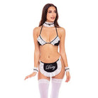 Rene Rofe 6pc At Your Service Maid lingerie with black and white lace details