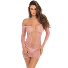 Rene Rofe Demure Long Sleeve Mini Dress - Medium/Large / Pink - Dress