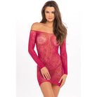 Rene Rofe Dress Red / Medium / Large Rene Rofe Open Season Off Shoulder Dress at the Haus of Shag