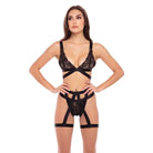 Rene Rofe Lingerie Set Rene Rofe Straps & Garters Bra Set Black S/m at the Haus of Shag