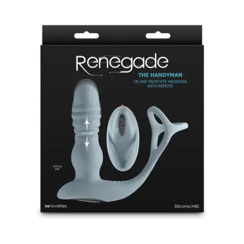 Renegade Apex Thrusting Cock Ring Plug - Gray - Cock Ring and Plug