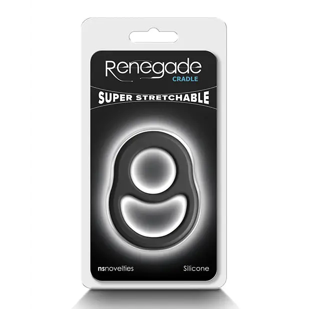 Renegade Cradle Cock and Ball Ring - Black - Cock Ring