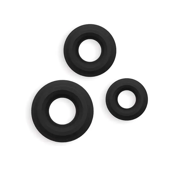 Renegade Fireman Cock Rings - Pack of 3 Black - Penis Enhancement