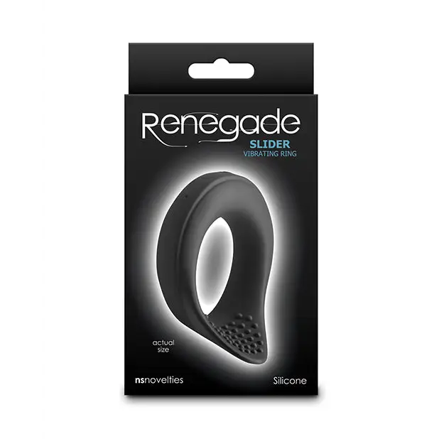 Renegade Slider Vibrating Cock Ring - Black - Penis Enhancement