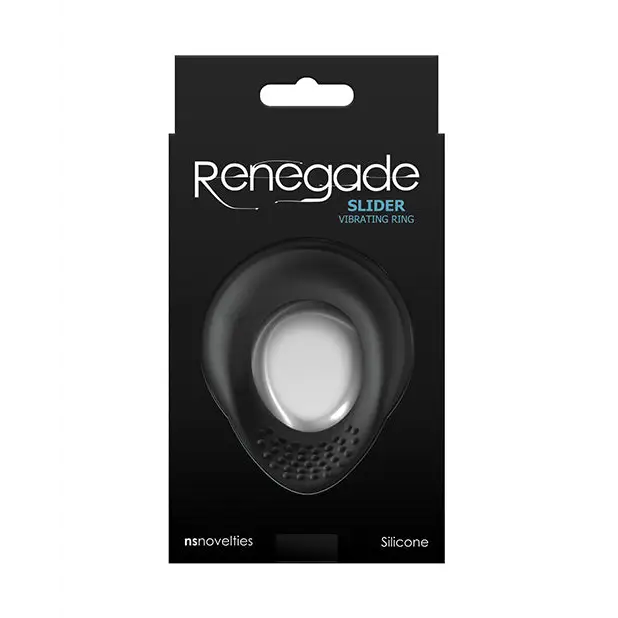 Renegade Slider Vibrating Cock Ring - Black - Penis Enhancement