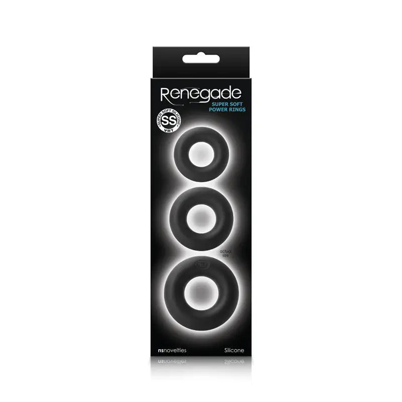 Renegade Super Soft Power Rings - Black - Cock Ring