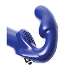 Revolver II Strapless Strap On G-spot Dildo Blue with a sleek black handle and blue pipe design