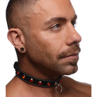 Strict Rhinestone Choker With O-ring - Red - Collar