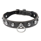 Strict Rhinestone Choker With O-ring - Red - Collar