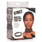 Strict Rhinestone Choker With O-ring - Red - Collar