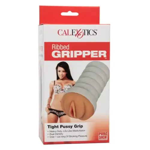 CalExotics Sextoys for Men Brown Ribbed Gripper Tight Pussy at the Haus of Shag