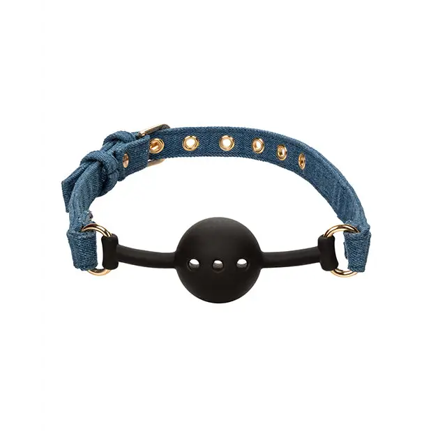 Ride ’em Premium Denim Collection: Black Ball Dog Collar from Denim Collection Ball Gag