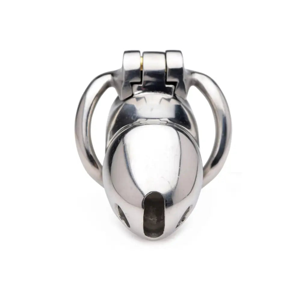 Master Series Cock Cage Rikers 24-7 Stainless Steel Locking Chastity Cage at the Haus of Shag