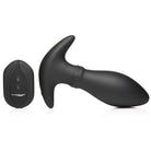 Rim Slide 10x Sliding Ring Silicone Butt Plug With Remote - Black - Powered Butt Plug