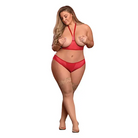 Risque Business Cupless Bra & Crotchless Panty Red Qn - Lingerie Set