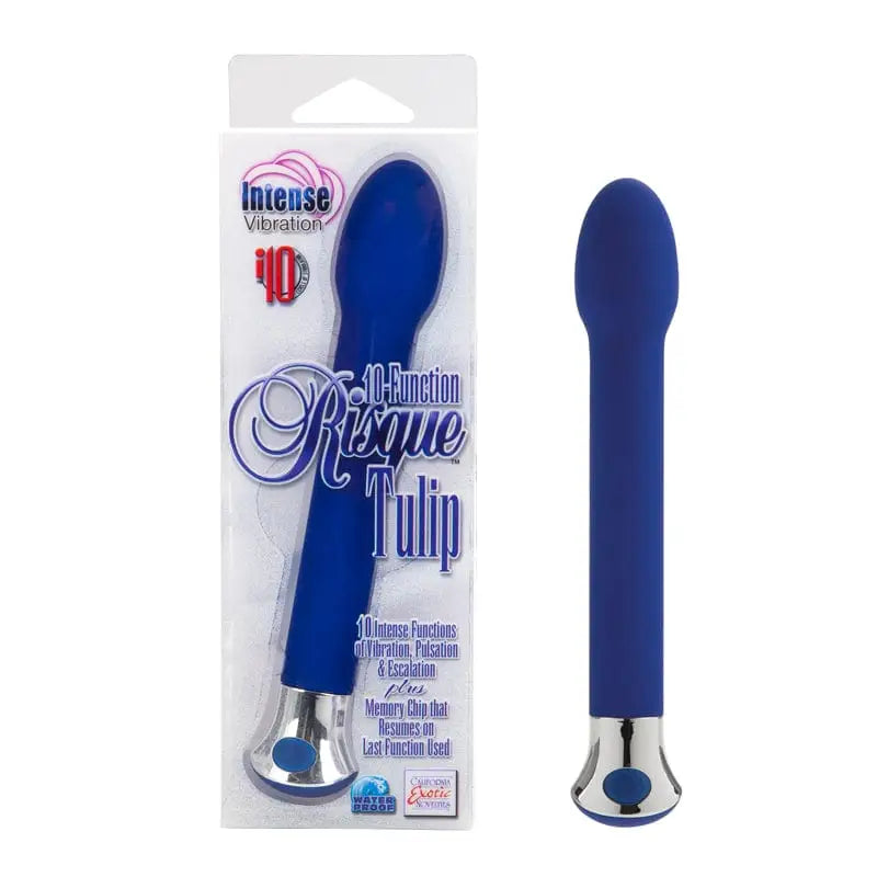 CalExotics Vibrator Blue Risque Tulip 10 Function at the Haus of Shag