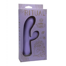 Doc Johnson Vibrator Ritual Aura Rechargeable Silicone Rabbit Vibe - Lilac at the Haus of Shag