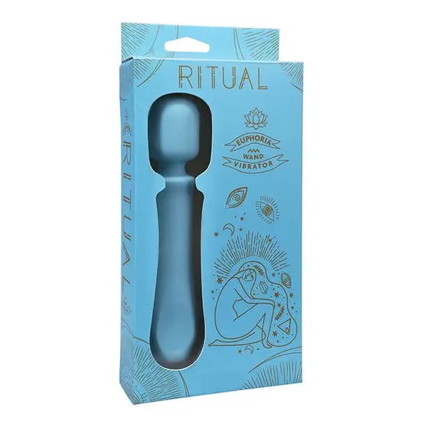 Doc Johnson Massage Products Ritual Euphoria Rechargeable Silicone Wand Vibe - Blue at the Haus of Shag