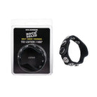 Rock Solid Adjustable Leather 5-Snap Cock Ring Black - Cock Ring