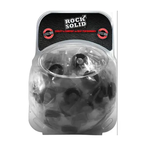 Rock Solid Donut C-Ring Clambowl of 100 Pieces Black - Cockrings