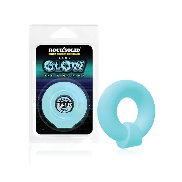 Rock Solid Glow In The Dark Mega Ring - Blue - Penis Enhancement