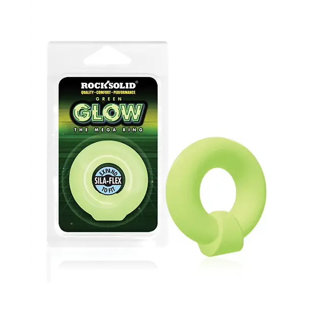 Rock Solid Glow In The Dark Mega Ring - Green - Penis Enhancement