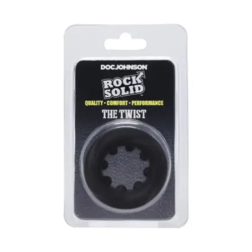 Rock Solid The Twist Silicone C-Ring Black - Cock Ring